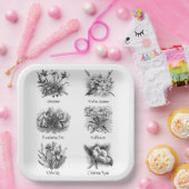 植物性イラストレーション ペーパープレート (パーティー)