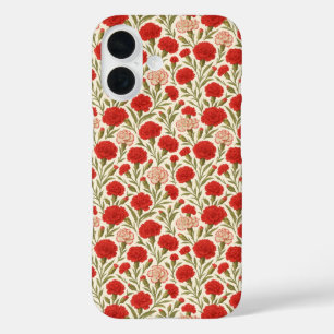 植物性エステティックレッドカーネーションフローラ iPhone 16ケース