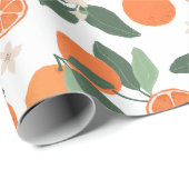 植物性エレガントオレンジシトラスラッピング紙 ラッピングペーパー (ロールコーナー)