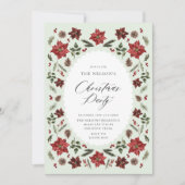 植物性エレガントクリスマスパーティの招待状 招待状 (正面)