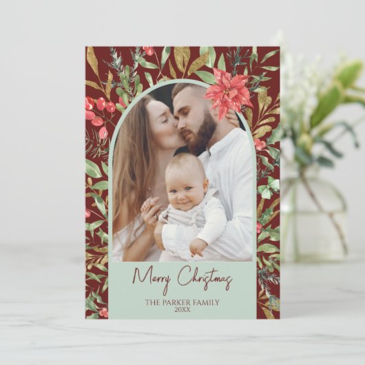 植物性エレガントクリスマスフェスティバルフォトフレーム シーズンカード (スタンド正面)