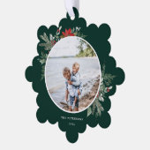 植物性エレガントクリスマス写真 オーナメントカード (左)