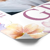 植物性エレガントピンクのスクリプト写真大学院 ポスター (角)