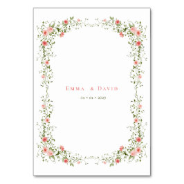 植物性エレガントピンクのバラ結婚ス テーブルナンバー