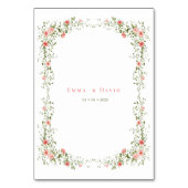 植物性エレガントピンクのバラ結婚ス テーブルナンバー (裏面)