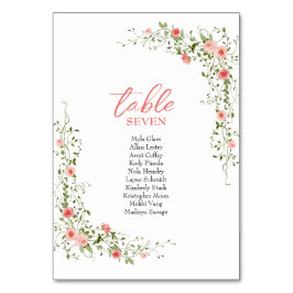 植物性エレガントピンクのバラ結婚ス テーブルナンバー