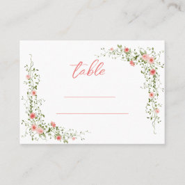 植物性エレガントピンクのバラ結婚ス プレイスカード