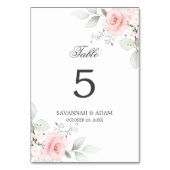 植物性エレガントピンクのバラ緑 テーブルナンバー (裏面)