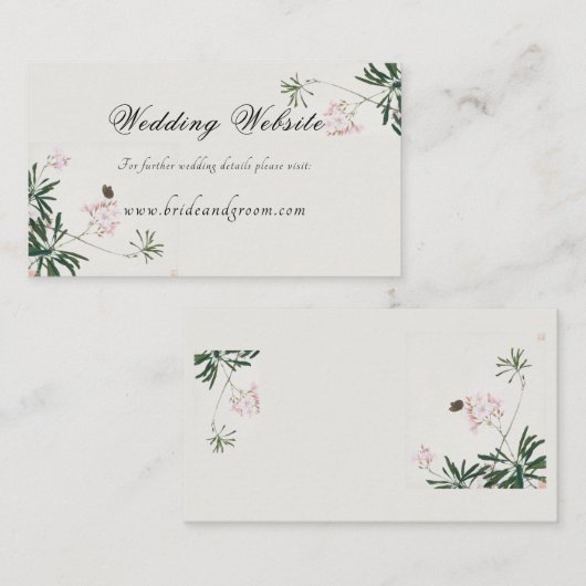 植物性エレガントピンク花情報エンクロス エンクロージャーカード (正面/裏面)