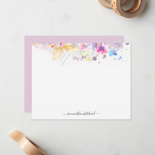 植物性エレガントフローラパステル水彩 ノートカード (正面/裏面インサイチュ)