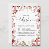 植物性エレガントフローラベビーシャワー 招待状 (正面)