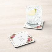 植物性エレガントフローラ金ゴールド結婚のカップル名 コースター (右側)