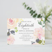 植物性エレガントフローラ80番目の誕生日招待状 招待状 (スタンド正面)