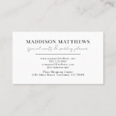 植物性エレガントモダン白黒フローラ 名刺 (裏面)