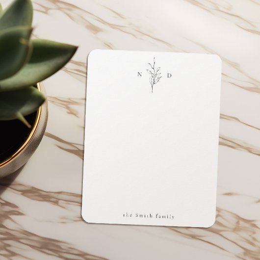 植物性エレガントモノグラパーソナライズされたム文具 ノートカード
