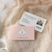 植物性エレガントモノグラムクレストピンク写真 名刺