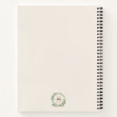 植物性エレガントモノグラム名前をカスタムする ノートブック (裏面)