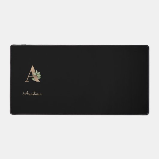 植物性エレガントモノグラム文字A デスクマット (正面)