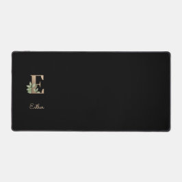 植物性エレガントモノグラム文字E デスクマット