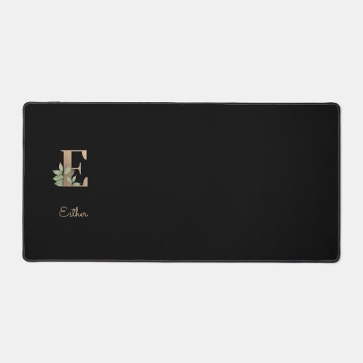 植物性エレガントモノグラム文字E デスクマット (正面)