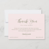 植物性エレガントモノグラム注文サンキューカード サンキューカード (正面)