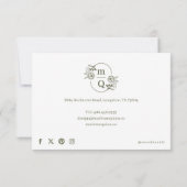 植物性エレガントモノグラム注文サンキューカード サンキューカード (裏面)