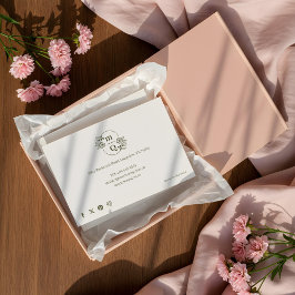 植物性エレガントモノグラム注文サンキューカード サンキューカード