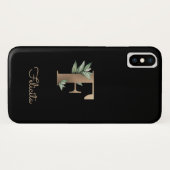 植物性エレガントモノグラム金ゴールド文字F Case-Mate iPhoneケース (裏面(横))