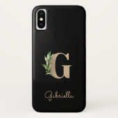 植物性エレガントモノグラム金ゴールド文字G Case-Mate iPhoneケース (裏面)
