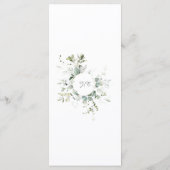 植物性エレガントユーカリの緑のメニュー メニュー (裏面)