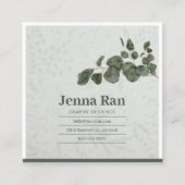 植物性エレガントユーカリ最小主義ビジネス スクエア名刺 (正面)