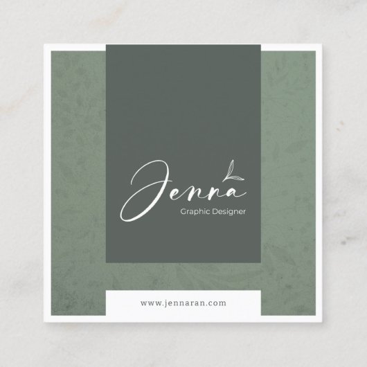 植物性エレガントユーカリ最小主義ビジネス スクエア名刺 (裏面)