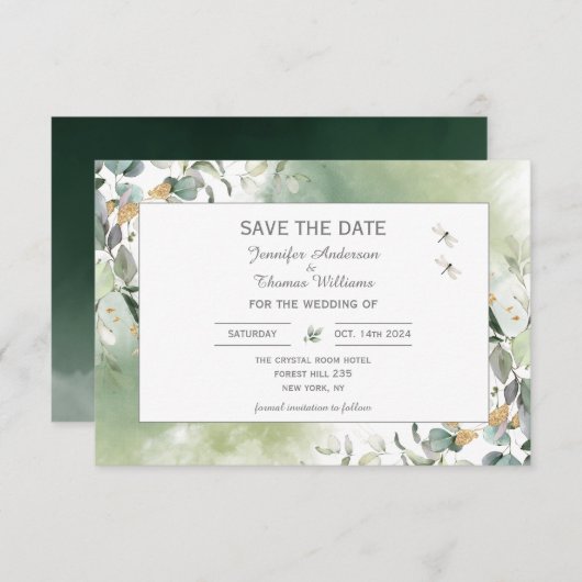 植物性エレガントユーカリ植栽 セーブザデート (正面/裏面)