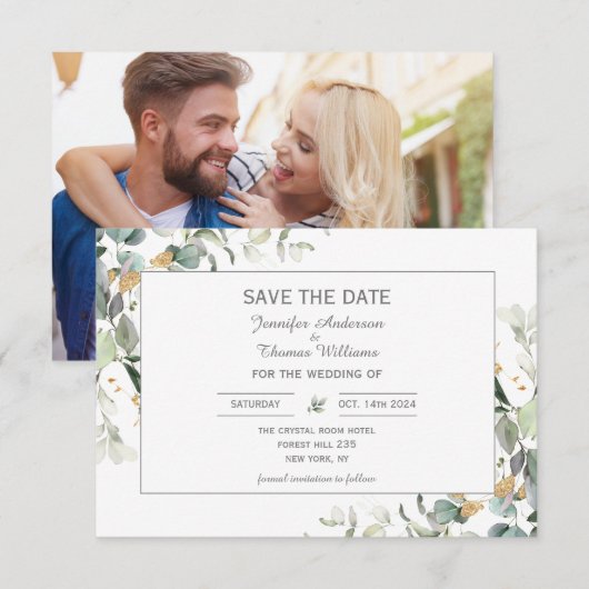 植物性エレガントユーカリ植栽 セーブザデート (正面/裏面)