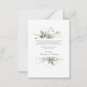 植物性エレガントユーカリ緑ありがとう ノートカード (裏面)