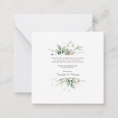 植物性エレガントユーカリ緑ありがとう ノートカード (裏面)