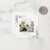 植物性エレガントユーカリ緑ありがとう ノートカード (正面/裏面インサイチュ)