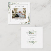 植物性エレガントユーカリ緑ありがとう ノートカード (正面/裏面)