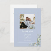 植物性エレガントユーカリ緑の青 サンキューカード (正面/裏面)