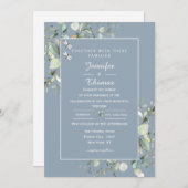 植物性エレガントユーカリ青紫陽花 招待状 (正面/裏面)
