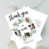 植物性エレガントリースフォトコラージベビーシャワー サンキューカード