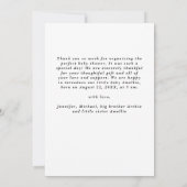 植物性エレガントリースフォトコラージベビーシャワー サンキューカード (裏面)