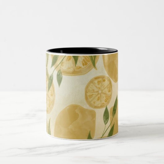 植物性エレガントレモンの緑 ツートーンマグカップ (中央)
