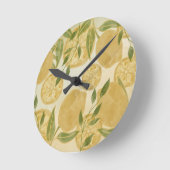 植物性エレガントレモングリーナリー ラウンド壁時計 (傾斜)