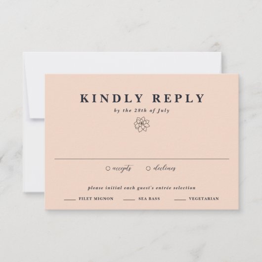 植物性エレガント多肉植物ボホ結婚の 出欠カード (正面)