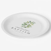 植物性エレガント宗教十字洗礼 ペーパープレート (アングル)