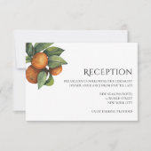 植物性エレガント柑橘系ウェディングレセプションカード 招待状 (正面)