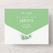 植物性エレガント植樹ユーカリ結婚ス オールインワン招待状 (裏面)
