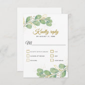 植物性エレガント植樹ユーカリ結婚ス 出欠カード (正面/裏面)