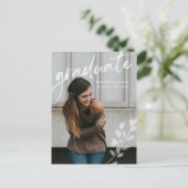 植物性エレガント水彩卒業 案内ポストカード (スタンド正面)